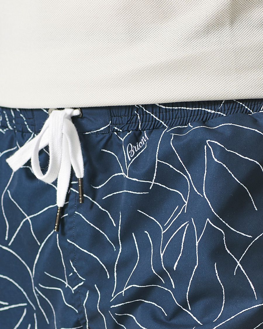 Heren | Zwembroek | Brioni | Foliage Print Swim Trunks Navy