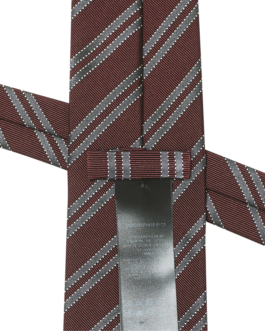 Homme | Brioni Regimental Stripe Silk Tie Burgundy 8 cm | Brioni | Regimental Stripe Silk Tie Burgundy 8 cm
