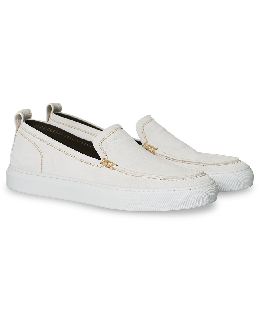Homme | Brioni Cassetta Suede Loafers Off White | Brioni | Cassetta Suede Loafers Off White