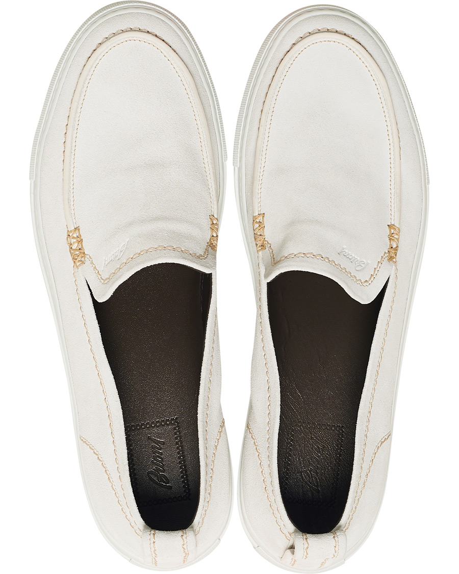 Homme | Brioni Cassetta Suede Loafers Off White | Brioni | Cassetta Suede Loafers Off White