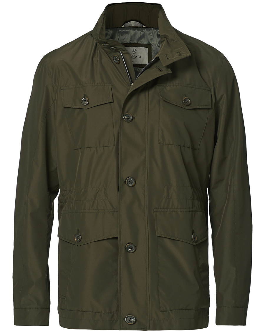 Homme | Manteaux Et Vestes | Canali | Nylon Field Jacket Military Green