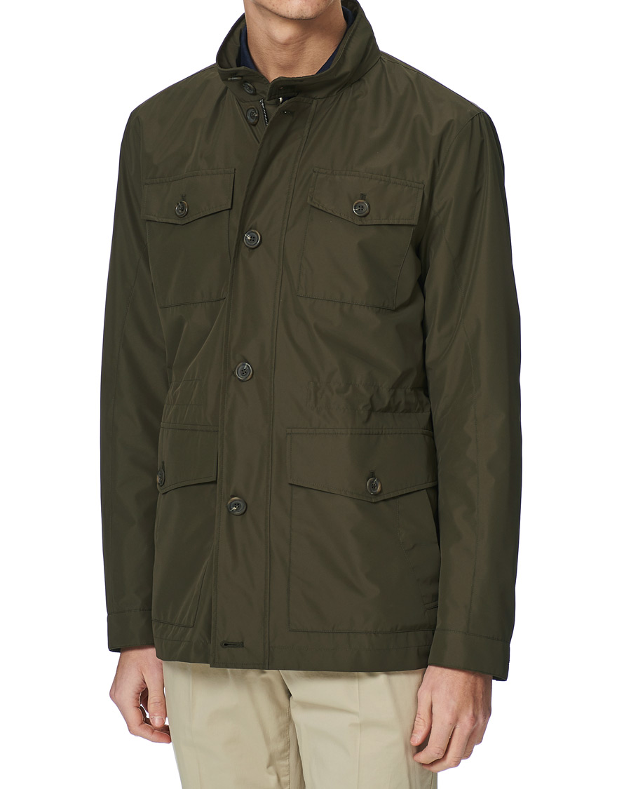 Homme | Manteaux Et Vestes | Canali | Nylon Field Jacket Military Green