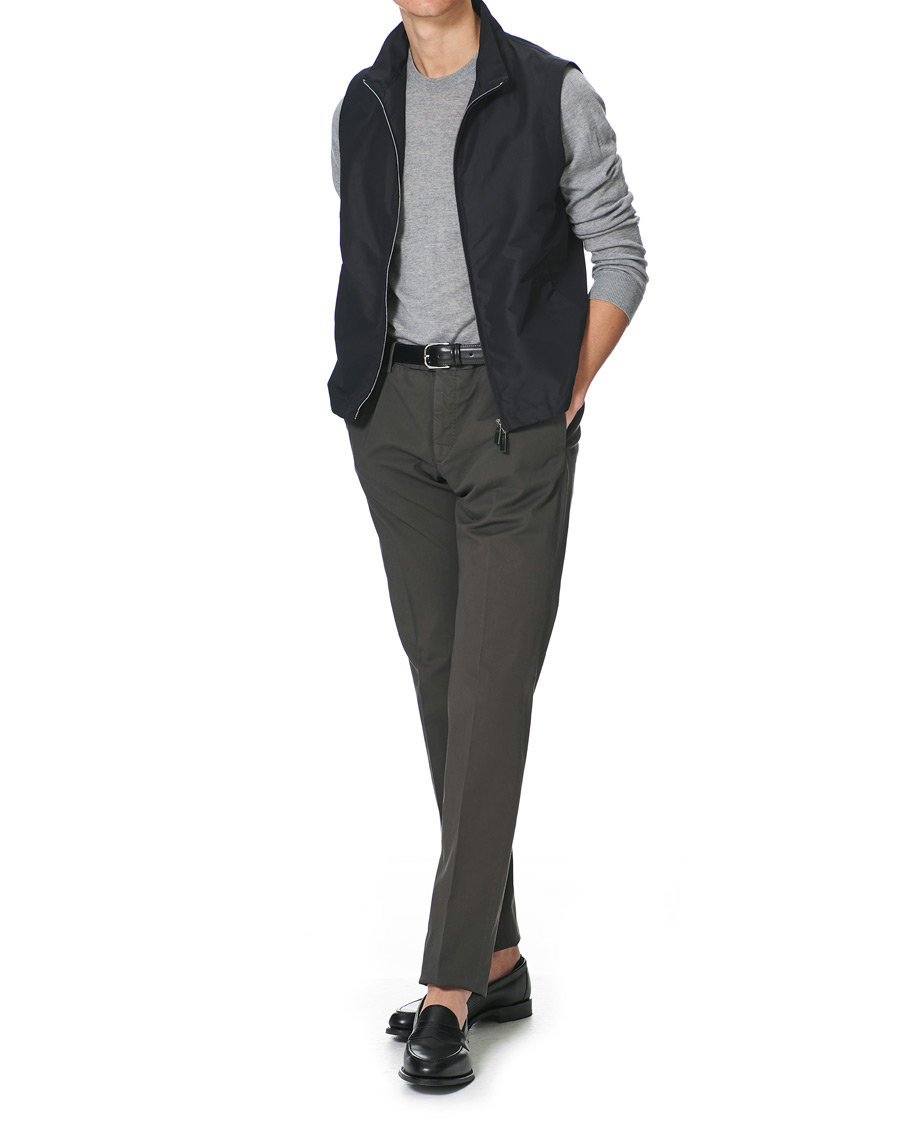 Homme | Manteaux Et Vestes | Canali | Microfiber Nylon Gilet Navy