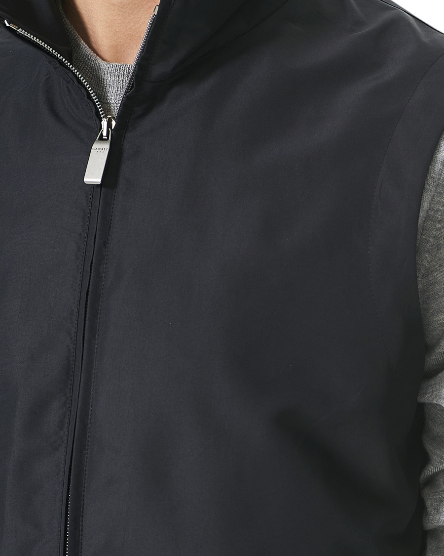 Homme | Manteaux Et Vestes | Canali | Microfiber Nylon Gilet Navy