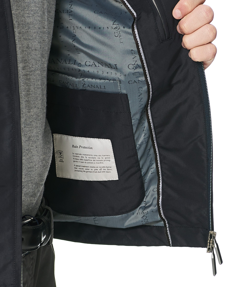 Homme | Manteaux Et Vestes | Canali | Microfiber Nylon Gilet Navy