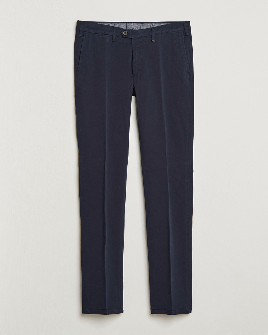 Homme | Pantalons | Canali | Cotton Stretch Chinos Navy