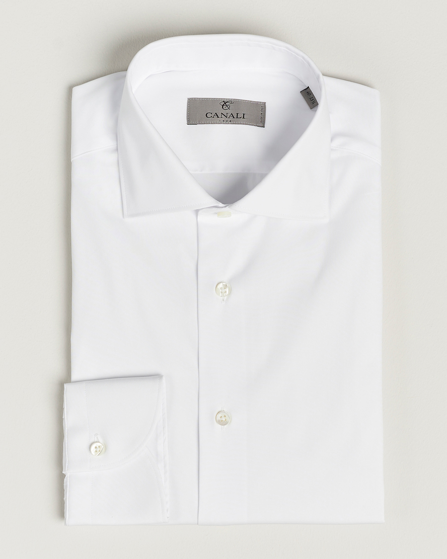 Homme | Chemises | Canali | Slim Fit Cotton/Stretch Shirt White