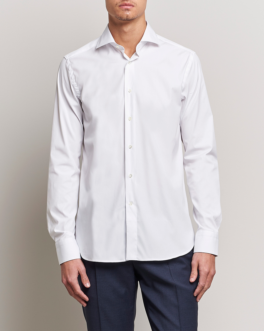 Homme | Chemises | Canali | Slim Fit Cotton/Stretch Shirt White