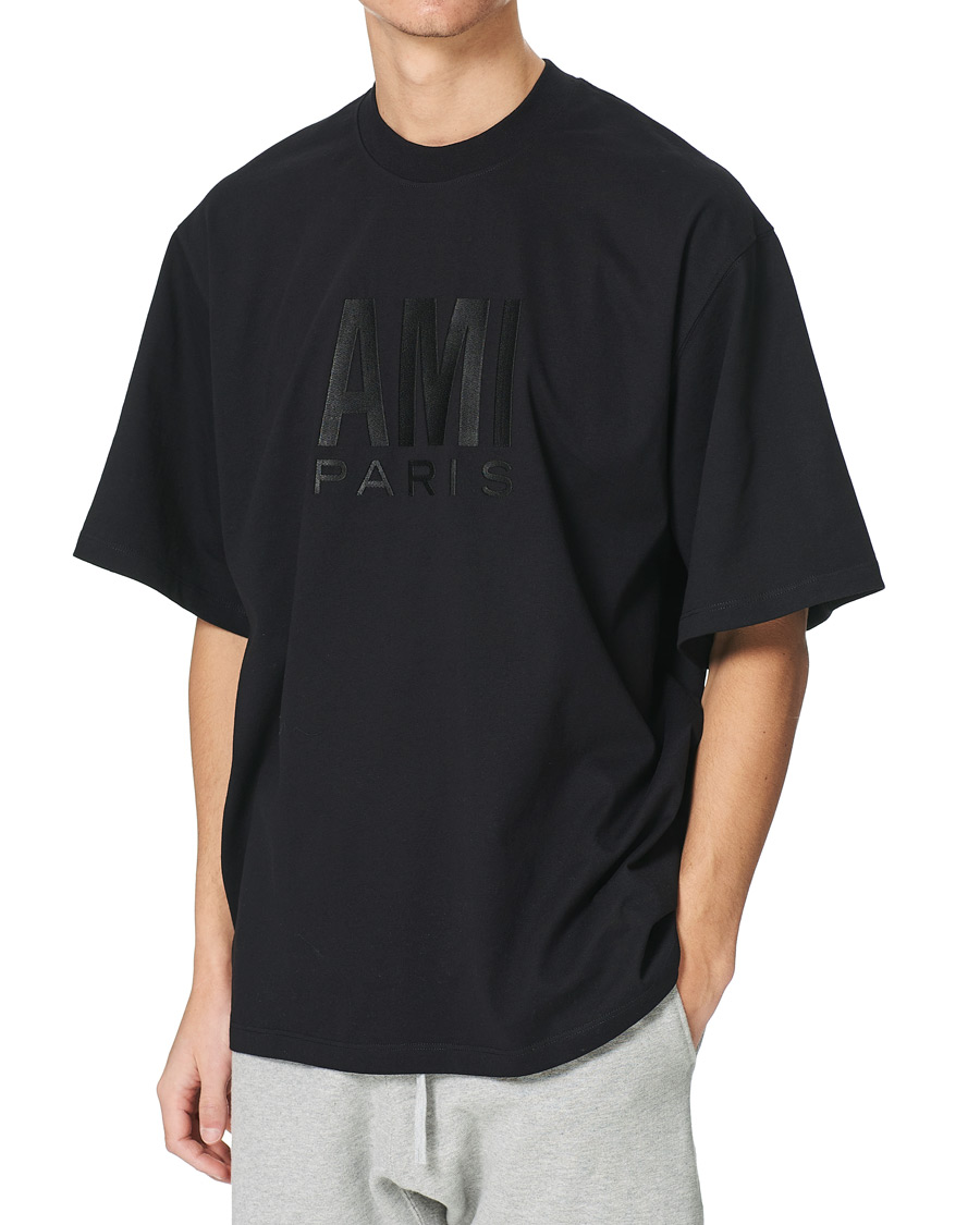 Heren | T-shirts | AMI | Oversize Logo Tee Black