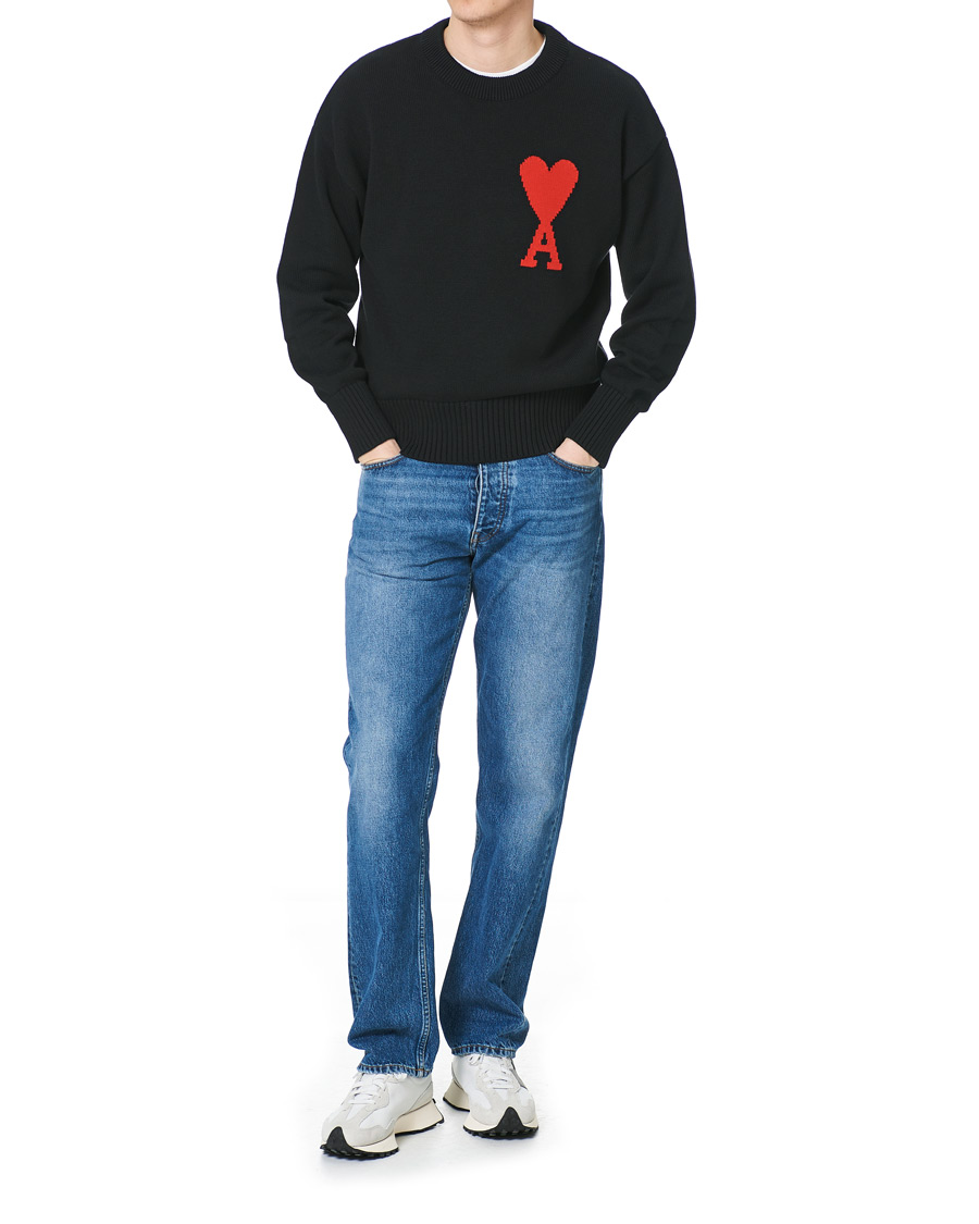 Homme | Pulls Et Tricots | AMI | Big Heart Knitted Crew Neck Black