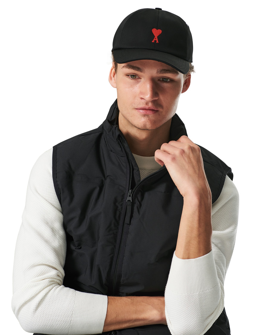 Homme | AMI Heart Logo Baseball Cap Black | AMI | Heart Logo Baseball Cap Black