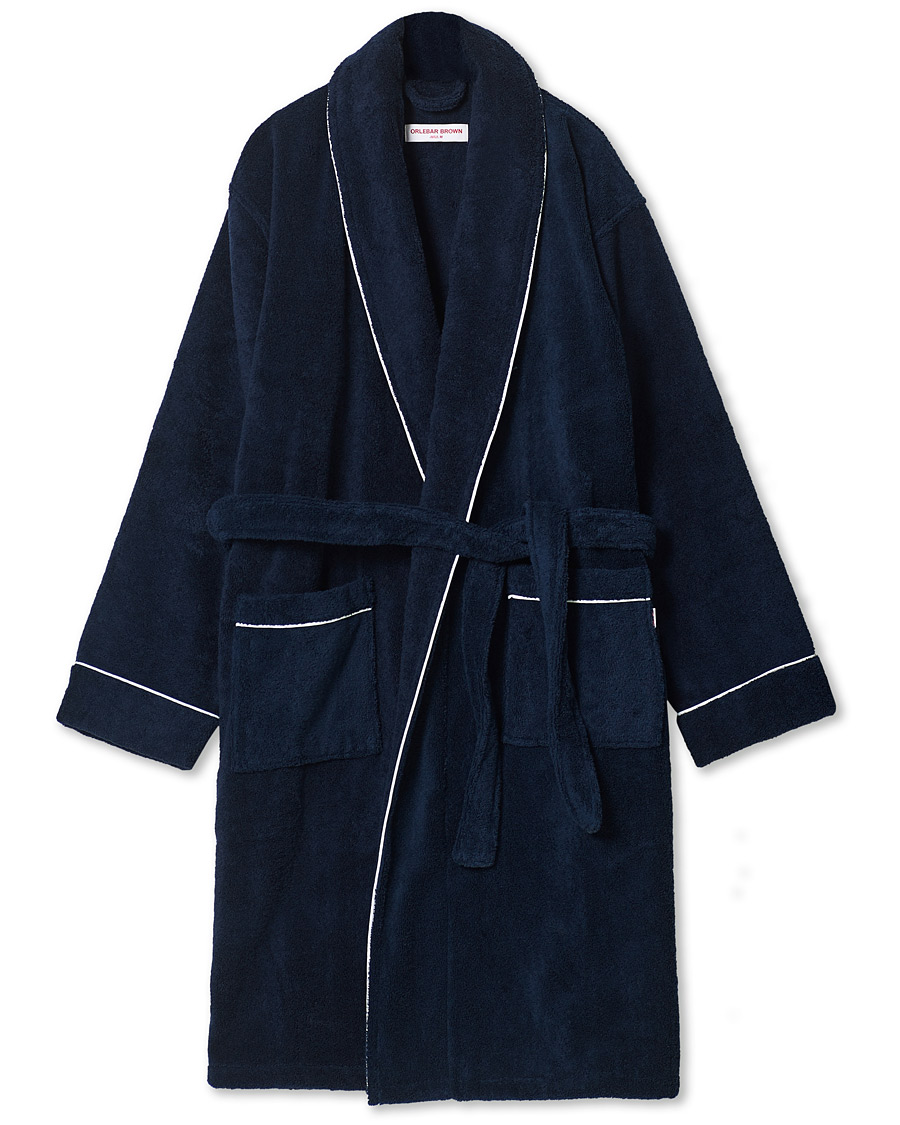 Homme | Peignoirs Et Pyjamas | Orlebar Brown | Elroy Piped Cotton Robe Navy
