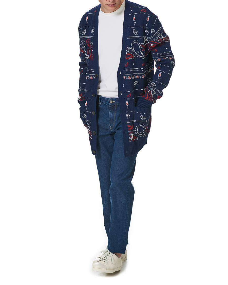 Homme | Pulls Et Tricots | Etro | Jacquard Wool/Cashmere Cardigan Navy