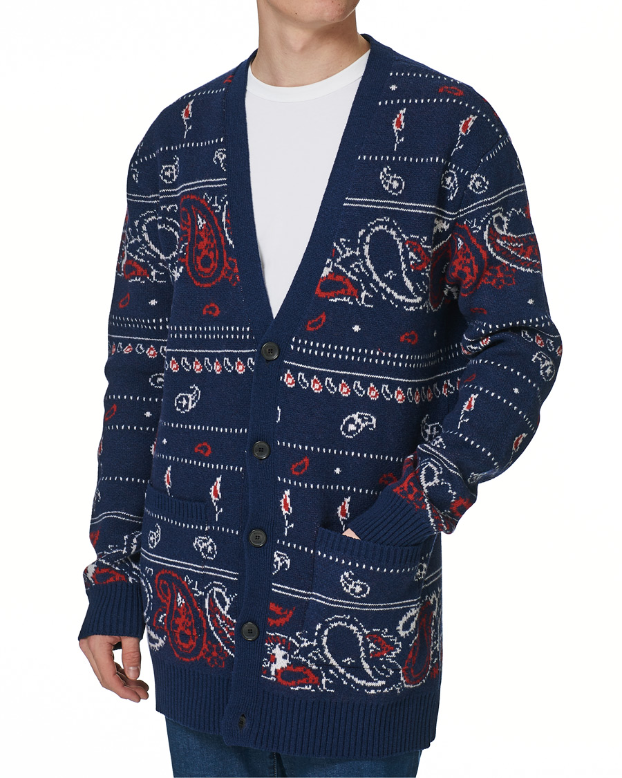 Homme | Pulls Et Tricots | Etro | Jacquard Wool/Cashmere Cardigan Navy