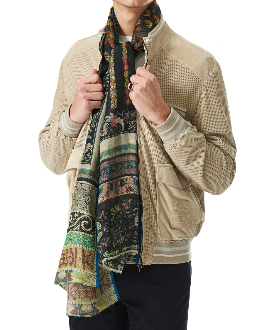 Homme | Etro Shaal Nur Linen/Silk Scarf Beige/Black | Etro | Shaal Nur Linen/Silk Scarf Beige/Black