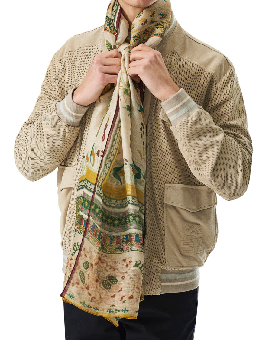 Homme | Etro Shaal Nur Linen/Silk Scarf Beige/Green | Etro | Shaal Nur Linen/Silk Scarf Beige/Green
