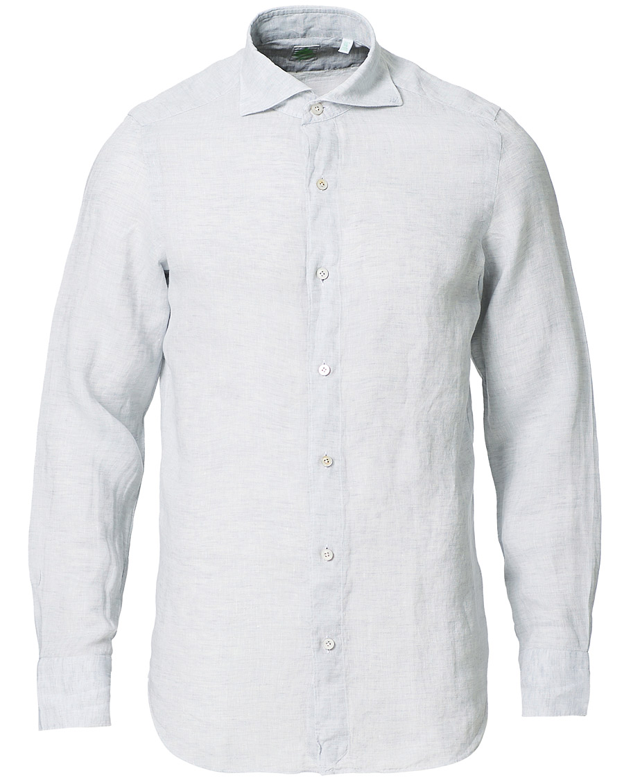 Homme | Chemises | Finamore Napoli | Tokyo Slim Fit Linen Shirt Light Grey