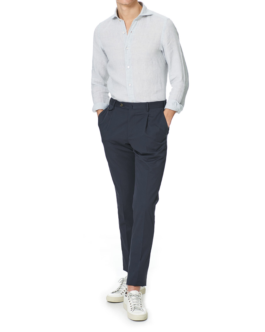 Homme | Chemises | Finamore Napoli | Tokyo Slim Fit Linen Shirt Light Grey