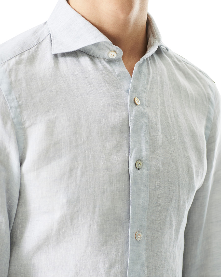 Homme | Chemises | Finamore Napoli | Tokyo Slim Fit Linen Shirt Light Grey