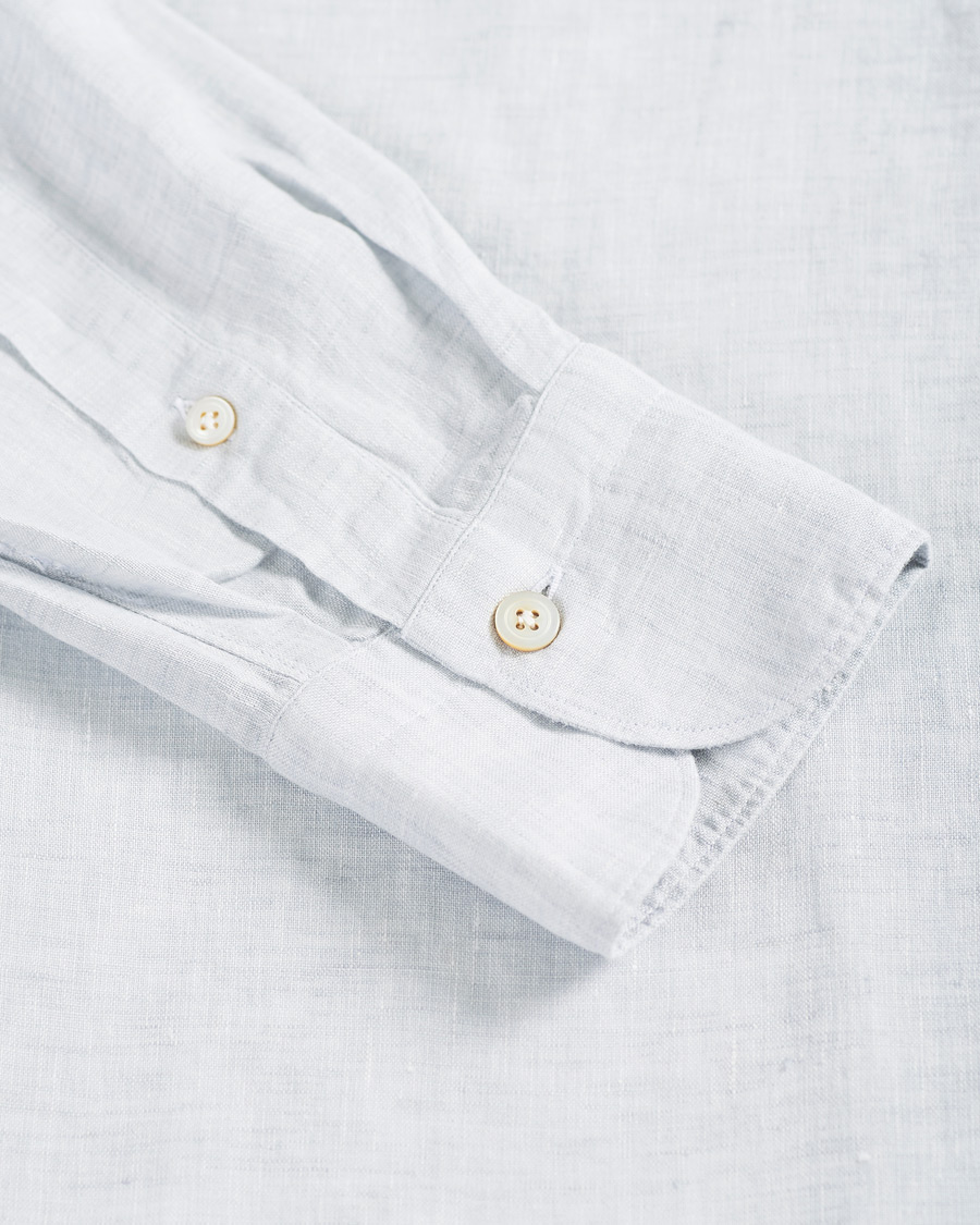 Homme | Chemises | Finamore Napoli | Tokyo Slim Fit Linen Shirt Light Grey