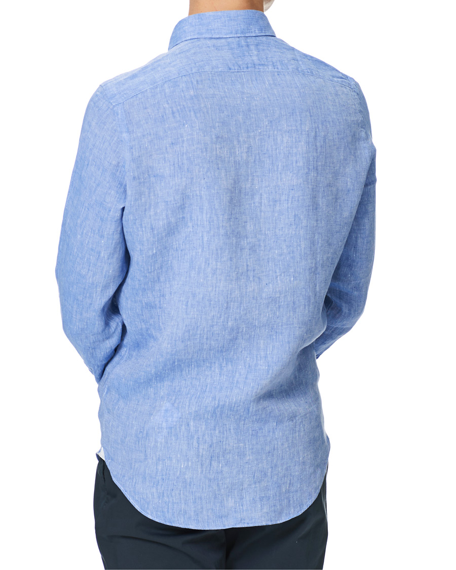 Homme | Chemises | Finamore Napoli | Tokyo Slim Fit Linen Shirt Light Blue