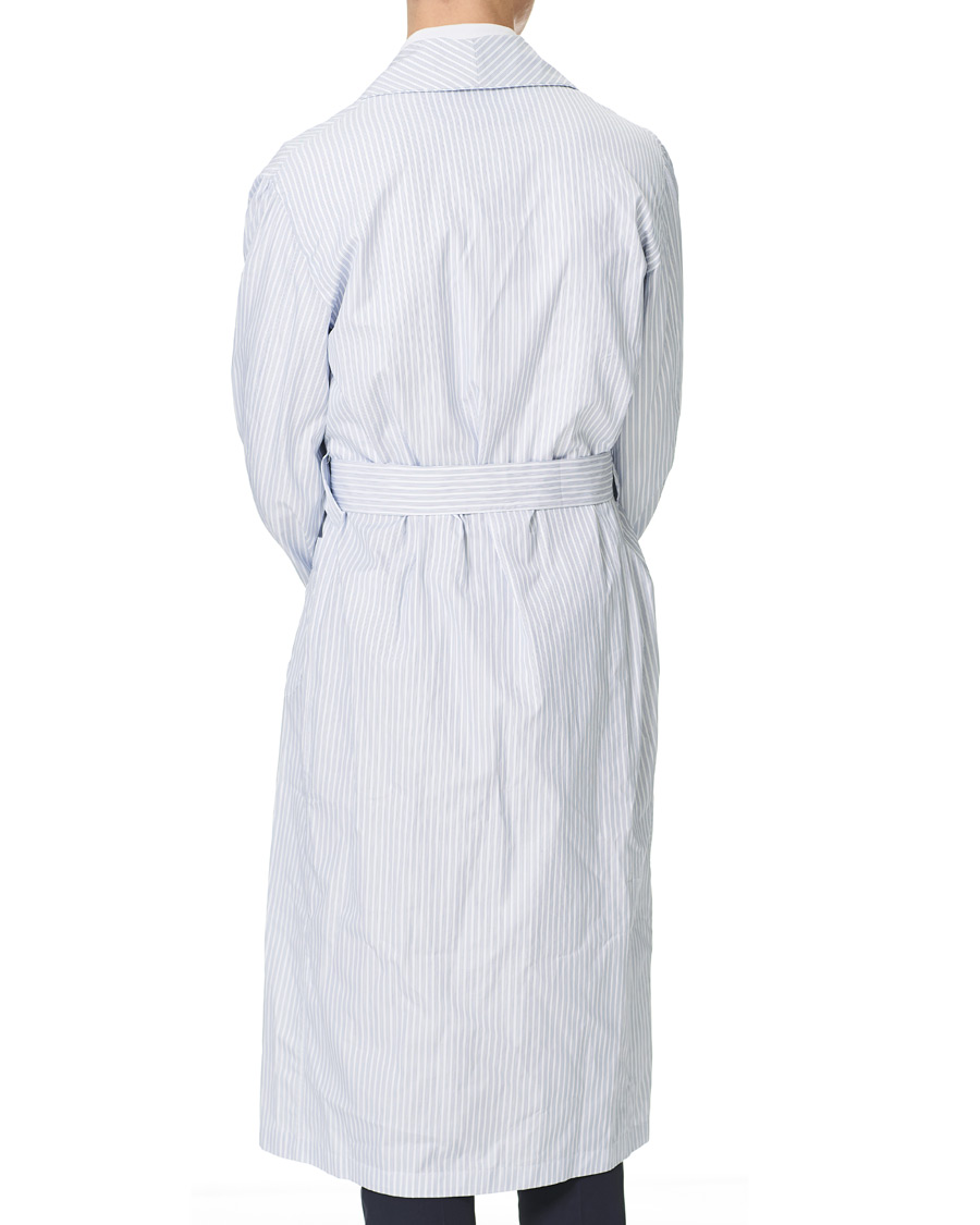 Homme | Peignoirs Et Pyjamas | Finamore Napoli | Striped Popeline Robe White/Blue