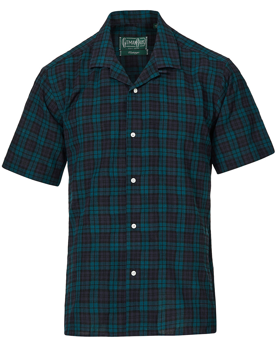 Homme | Chemises | Gitman Vintage | Panama Cloth Camp Collar Shirt Blackwatch