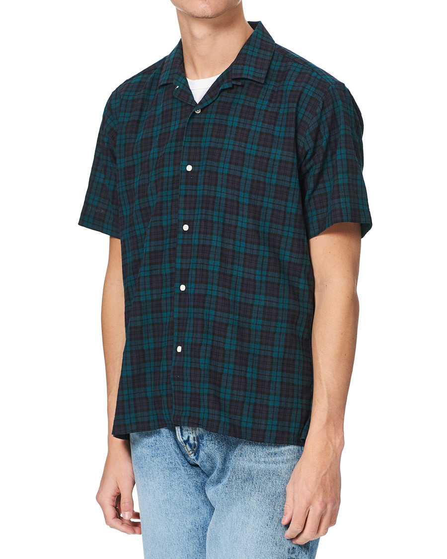 Homme | Chemises | Gitman Vintage | Panama Cloth Camp Collar Shirt Blackwatch
