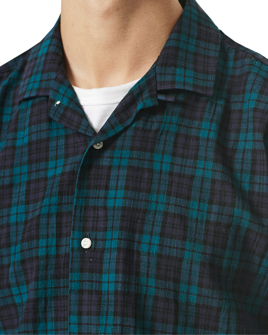 Homme | Chemises | Gitman Vintage | Panama Cloth Camp Collar Shirt Blackwatch