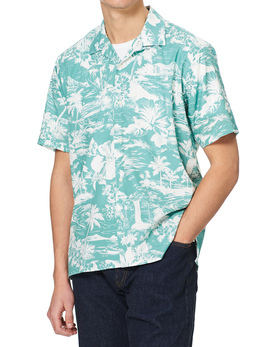 Homme | Chemises | Gitman Vintage | Rayon Aloha Camp Collar Shirt Mint Green