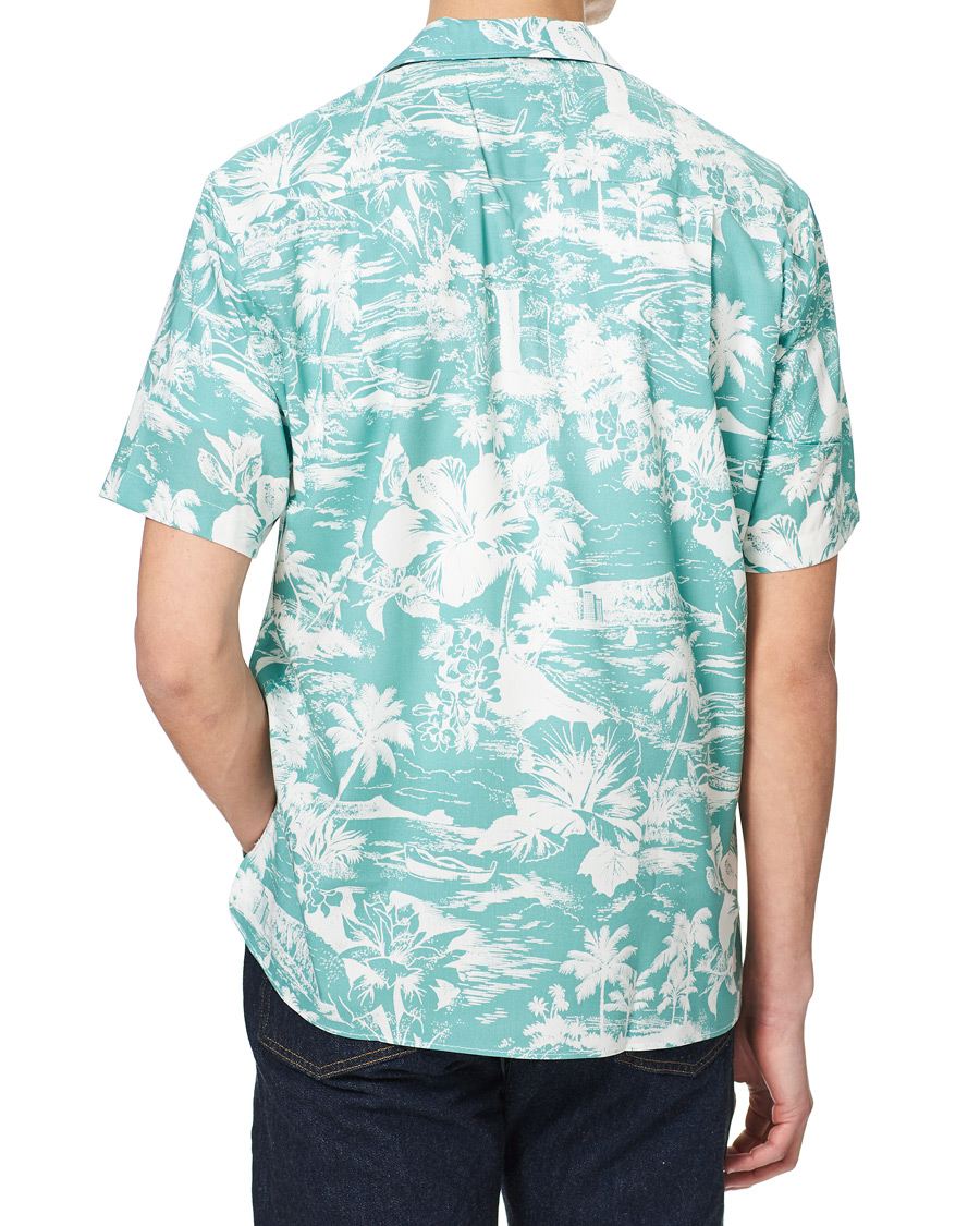 Homme | Chemises | Gitman Vintage | Rayon Aloha Camp Collar Shirt Mint Green