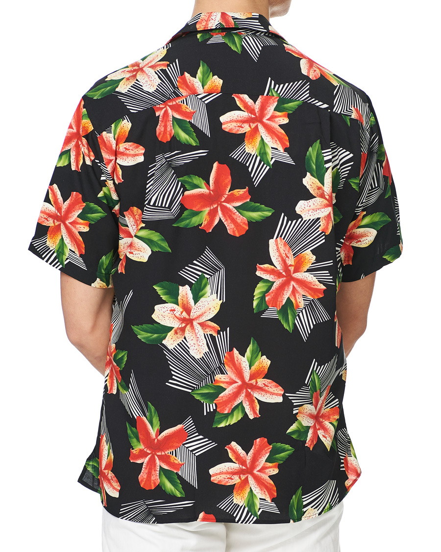 Homme | Chemises | Gitman Vintage | Rayon Hibiscus Camp Collar Shirt Black/Red