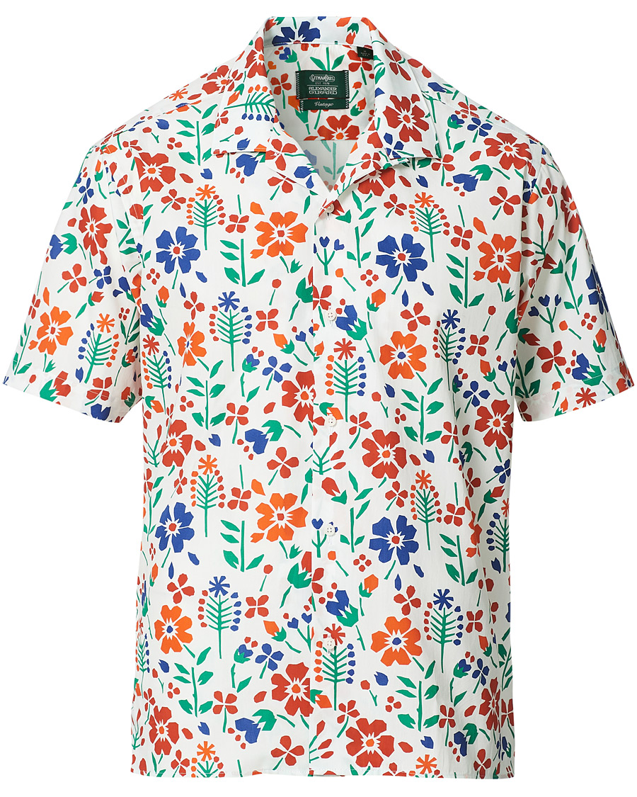 Homme | Chemises | Gitman Vintage | Flores Camp Collar Shirt White/Orange