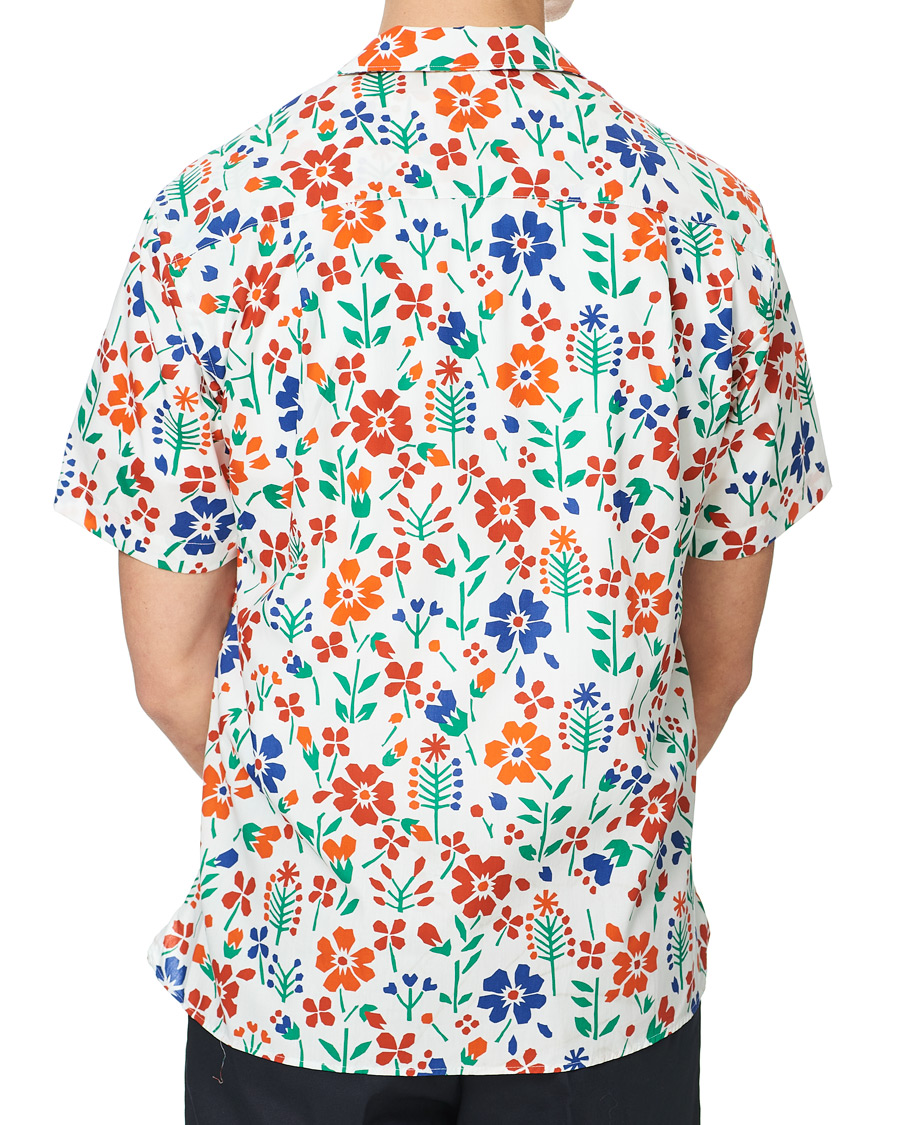 Homme | Chemises | Gitman Vintage | Flores Camp Collar Shirt White/Orange