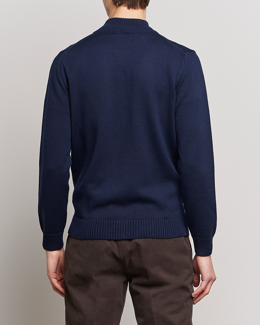 Homme | Pulls Et Tricots | Stenströms | Chunky Merino Full Zip Cardigan Navy