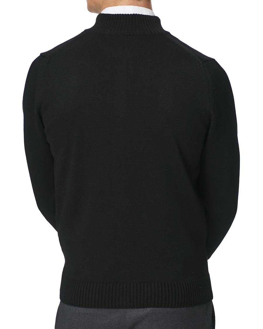 Heren | Truien | Stenströms | Chunky Wool Zip Cardigan Black