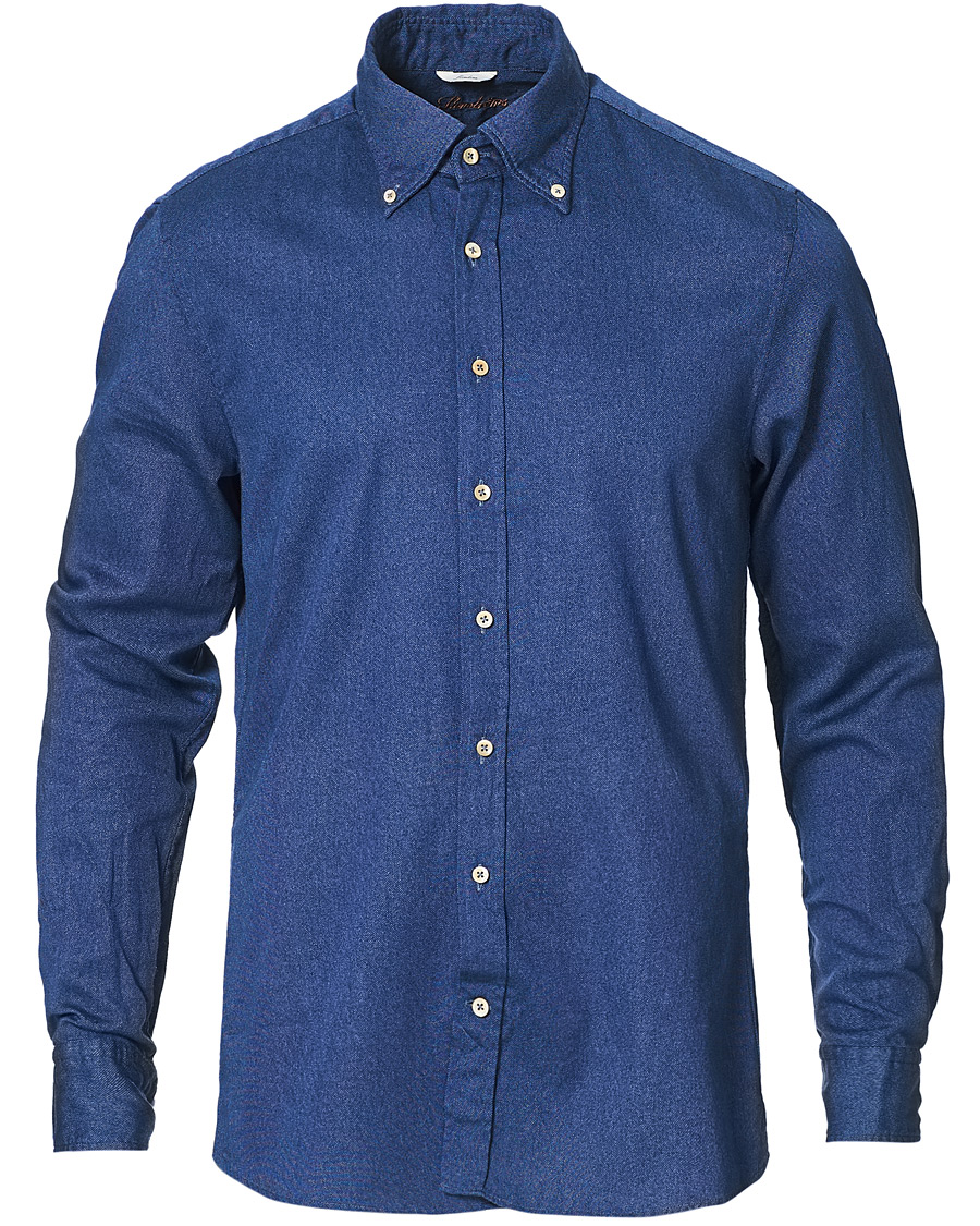 Homme | Chemises | Stenströms | Slimline Washed Button Down Oxford Shirt Navy