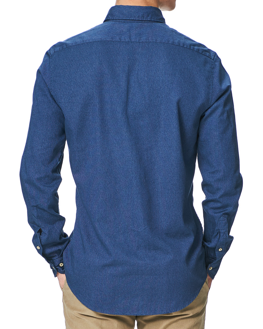 Homme | Chemises | Stenströms | Slimline Washed Button Down Oxford Shirt Navy