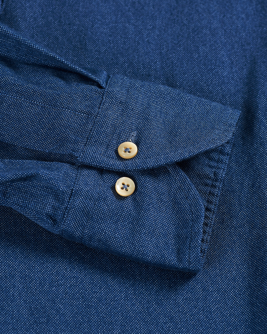 Homme | Chemises | Stenströms | Slimline Washed Button Down Oxford Shirt Navy