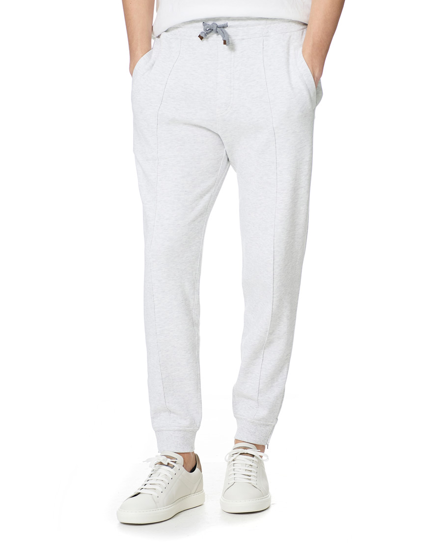 Homme | Pantalons | Brunello Cucinelli | Soft Cotton Jersey Sweatpants Pearl Grey