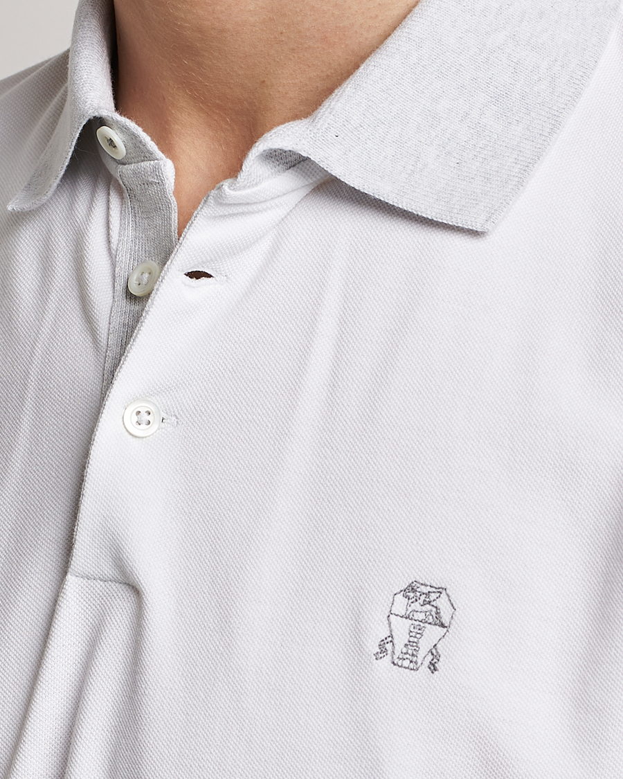 Homme | Polos | Brunello Cucinelli | Short Sleeve Polo Piquet White