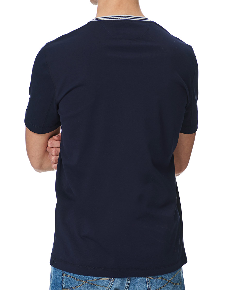 Homme | T-shirts | Brunello Cucinelli | Contrast Collar Short Sleeve T-Shirt Navy