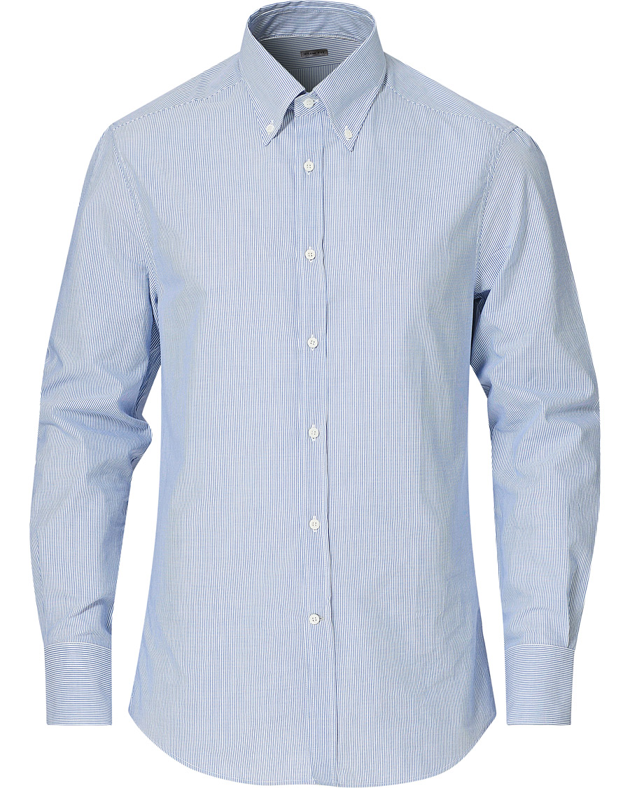 Heren | Overhemden | Brunello Cucinelli | Slim Fit Striped Button Down Shirt Blue