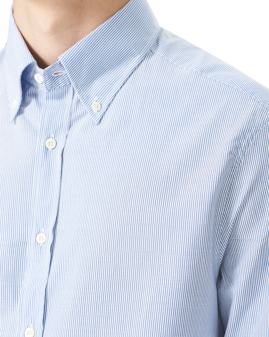 Heren | Overhemden | Brunello Cucinelli | Slim Fit Striped Button Down Shirt Blue
