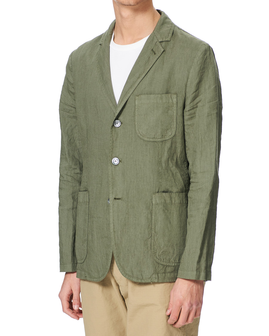 Homme | Blazers | Aspesi | Samuraki Linen Blazer Military