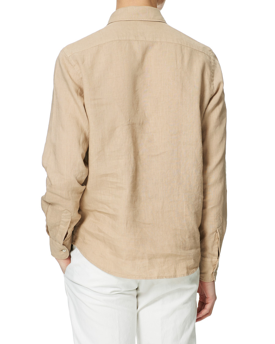 Homme | Chemises | Aspesi | Popover Linen Shirt Beige