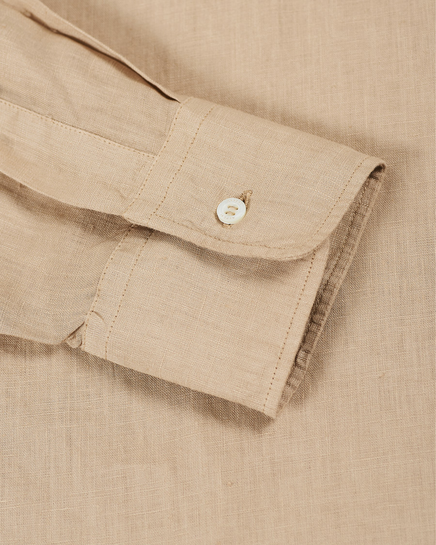 Homme | Chemises | Aspesi | Popover Linen Shirt Beige