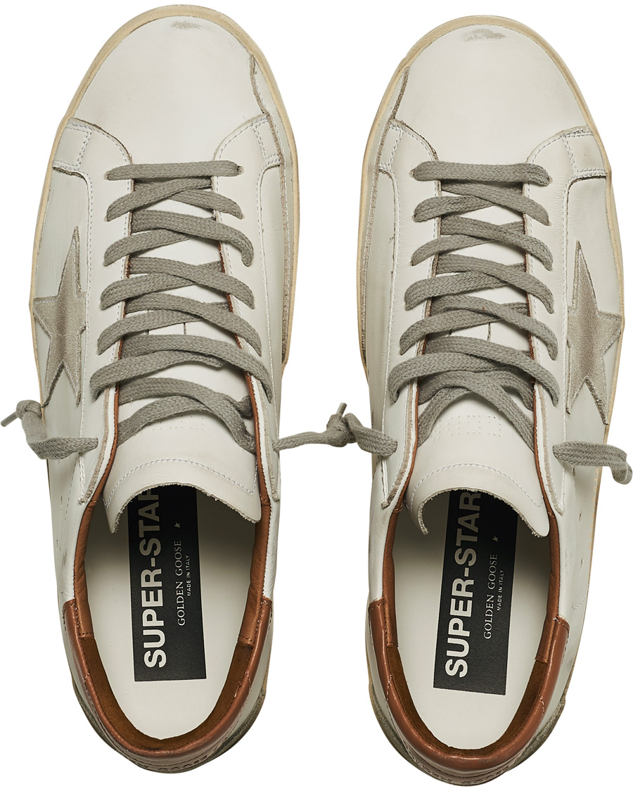 Heren | Golden Goose Deluxe Brand Super-Star Sneakers White/Brown | Golden Goose | Deluxe Brand Super-Star Sneakers White/Brown