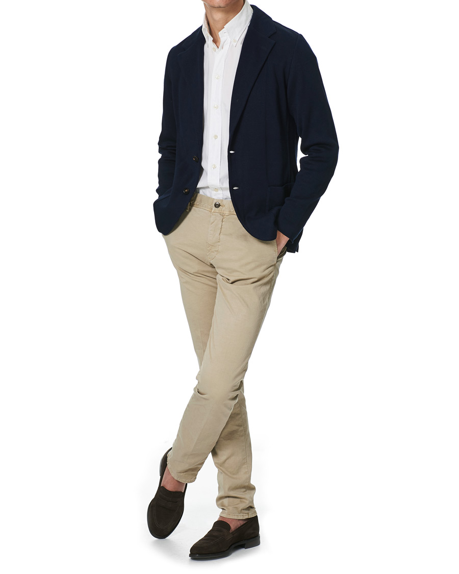 Homme | Pantalons | Incotex | Slim Fit Garment Dyed Slacks Beige