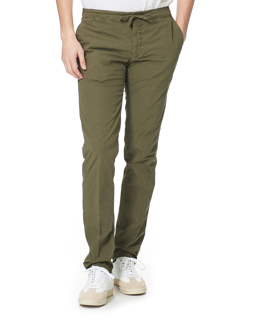 Homme | Pantalons | Incotex | Leisure Fit Drawstring Pants Olive